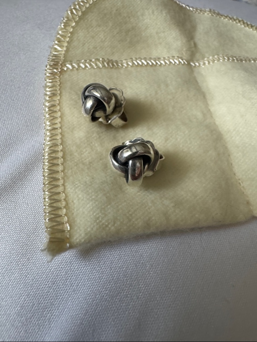 James Avery Sterling Silver Knot Stud Earrings - Picture 3 of 5